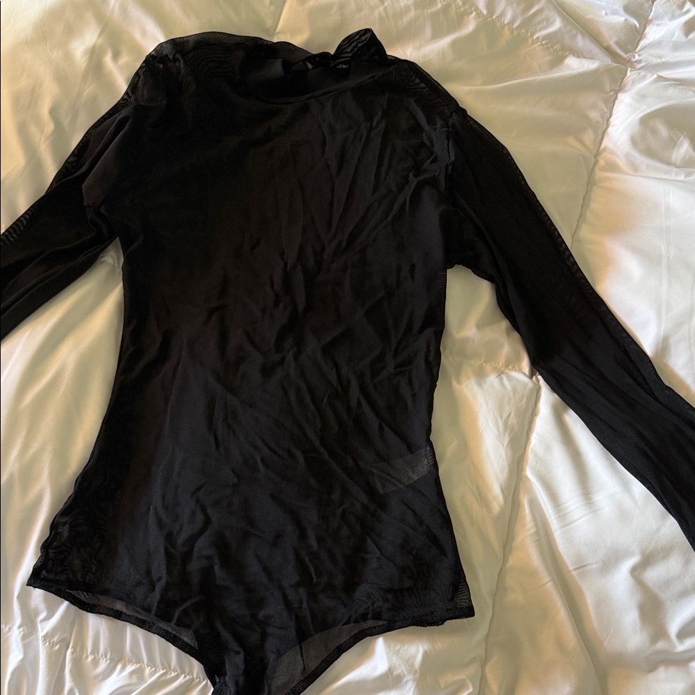 Lulus Sheer Long-Sleeve Bodysuit Top - Women's Stretch Fit